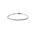 Bracciale tennis a filo in oro bianco e diamanti lab-grown taglio brillante, 2,58 carati.