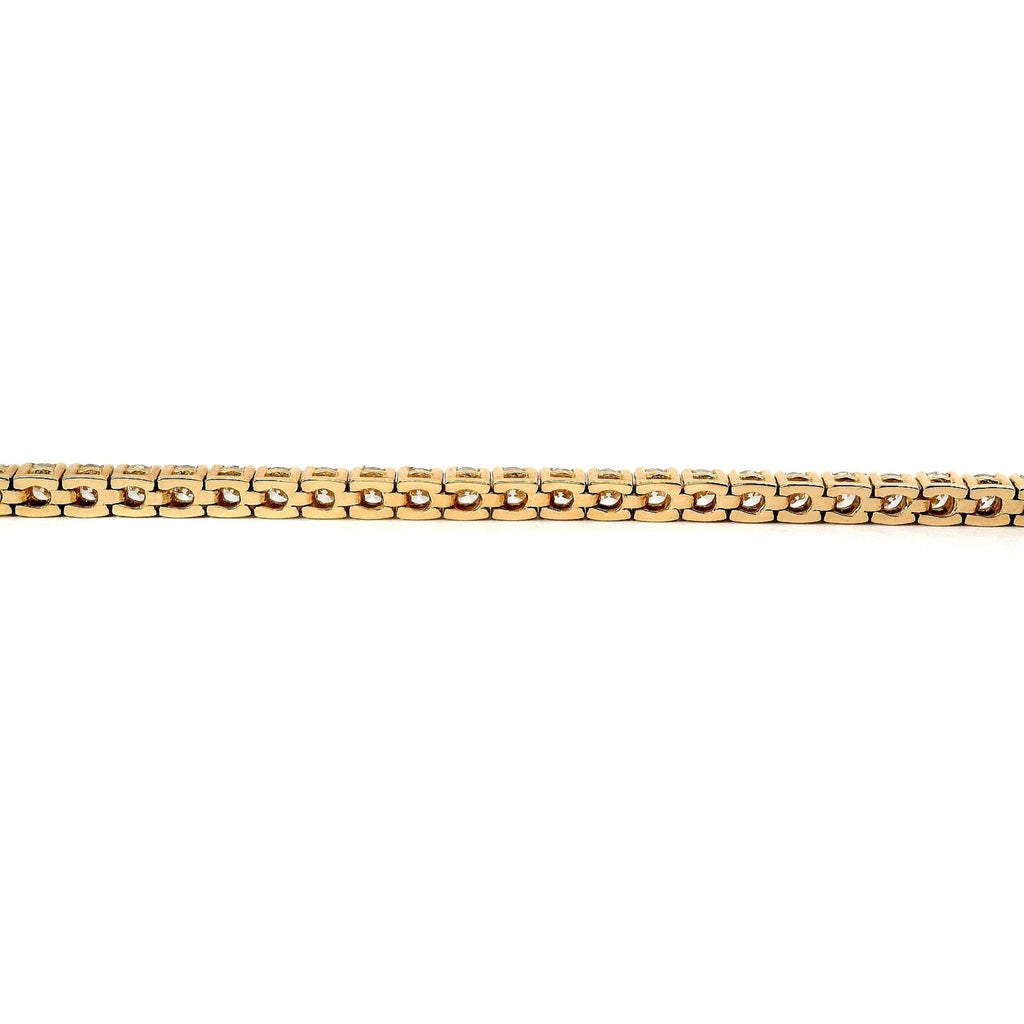 White gold wire tennis bracelet with brilliant-cut lab-grown diamonds, 5.54 carats.