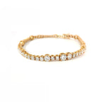 White gold wire spot tennis bracelet with brilliant-cut lab-grown diamonds, 6.06 carats.