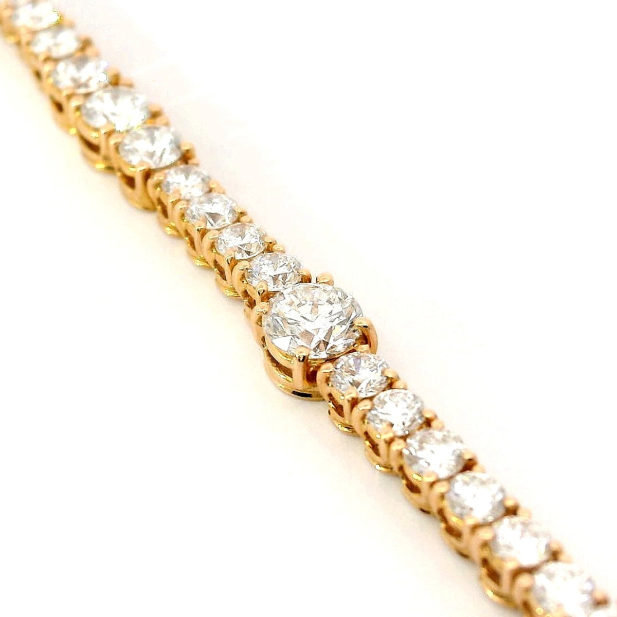 Bracciale Tennis con spot a filo in oro rosa con diamanti lab-grown taglio brillante, 5,85 carati.