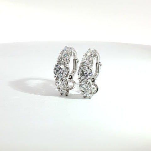Orecchini cerchio in oro bianco con diamanti lab-Grown taglio brillante, 2,76 carati.