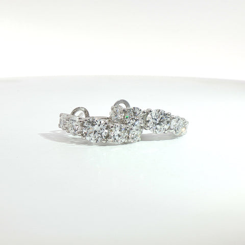 Orecchini cerchio in oro bianco con diamanti lab-Grown taglio brillante, 2,76 carati.