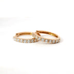 Yellow gold hoop earrings with brilliant-cut diamonds, 1.17 carats.