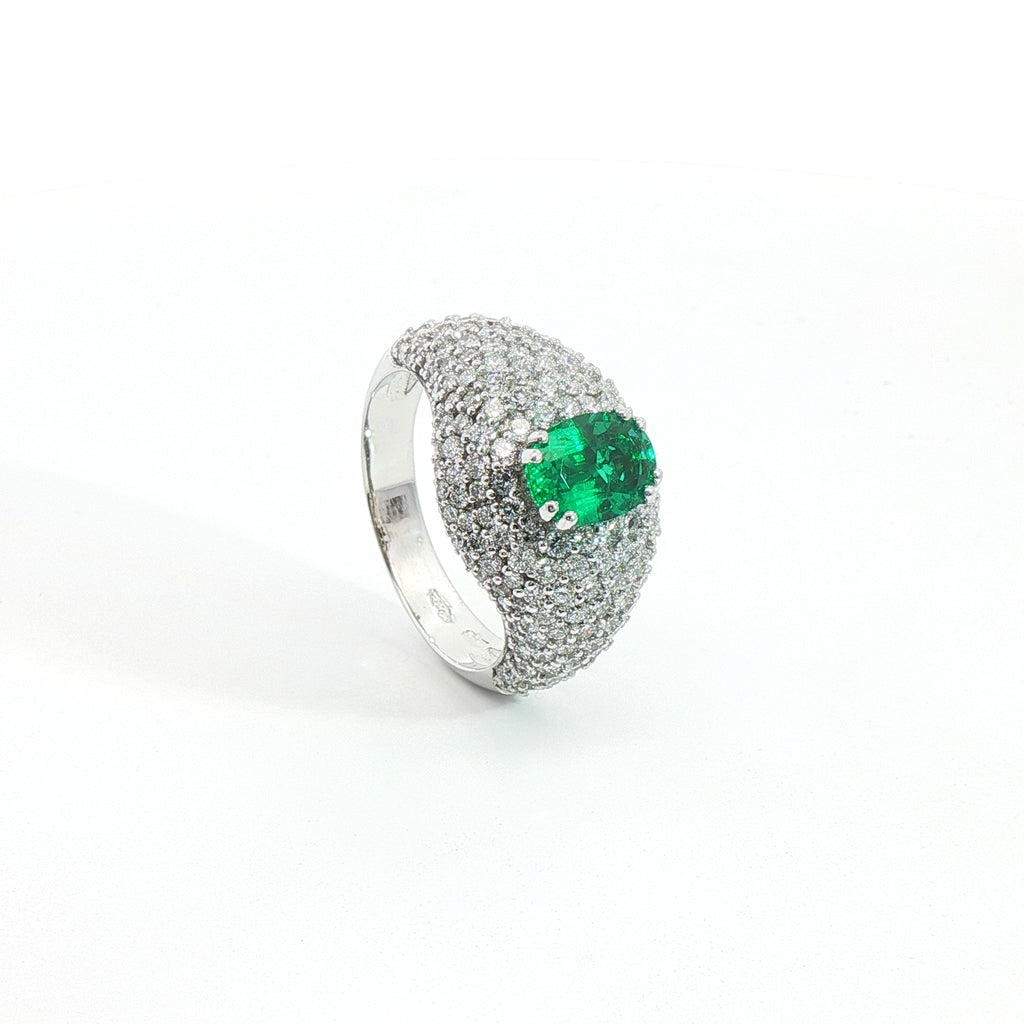 Anello Emerald Pavé Dome