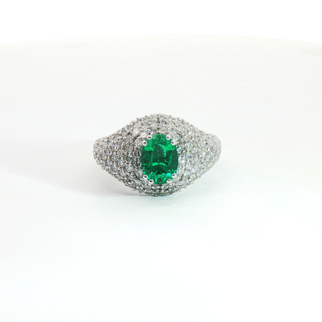 Anello Emerald Pavé Dome