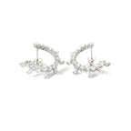 Open hoop earrings in white gold with brilliant-cut and pear-cut lab-grown diamonds, 4.72 carats.
