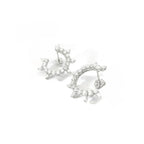 Open hoop earrings in white gold with brilliant-cut and pear-cut lab-grown diamonds, 4.72 carats.