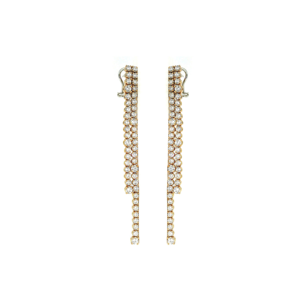 7.96ct White Gold Wire Tennis Earrings.