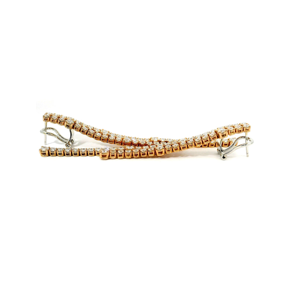 7.96ct White Gold Wire Tennis Earrings.