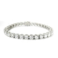 Bracciale tennis a filo in oro bianco e diamanti lab-grown taglio brillante, 16,58 carati.