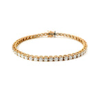 Bracciale tennis a filo in oro rosa e diamanti Lab-grown taglio brillante, 7,54 carati.