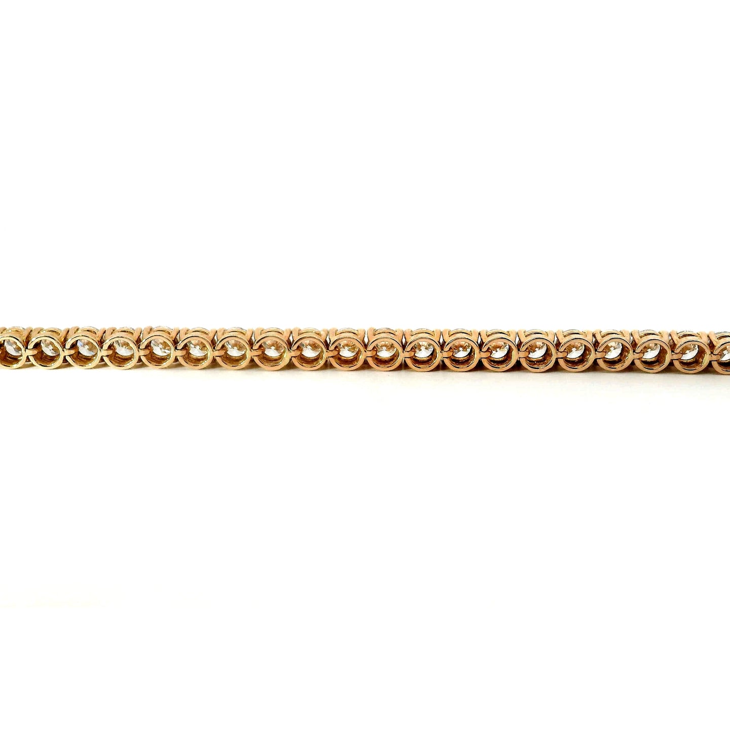 Bracciale tennis a filo in oro rosa e diamanti Lab-grown taglio brillante, 7,54 carati.