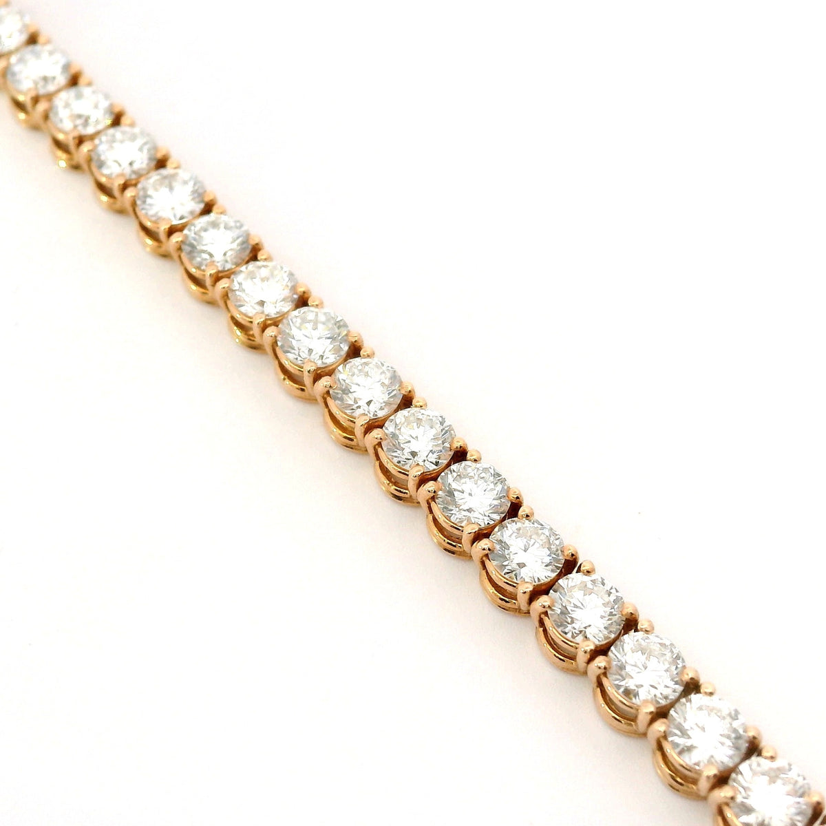 Bracciale tennis a filo in oro rosa e diamanti Lab-grown taglio brillante, 7,54 carati.