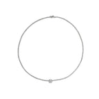 White gold gradation tennis necklace with brilliant-cut lab-grown diamonds, 16.78 carats.