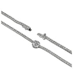White gold gradation tennis necklace with brilliant-cut lab-grown diamonds, 16.78 carats.