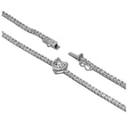 White gold gradation tennis necklace with brilliant-cut lab-grown diamonds, 16.78 carats.