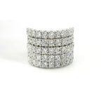 5-row yellow gold band with brilliant-cut lab-grown diamonds, 4.51 carats.