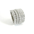 5-row yellow gold band with brilliant-cut lab-grown diamonds, 4.51 carats.