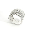 5-row yellow gold band with brilliant-cut lab-grown diamonds, 4.51 carats.