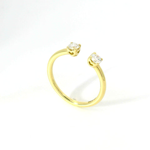 Bilogy aperto in oro giallo con diamanti lab-grown taglio brillante, 0,30 carati.