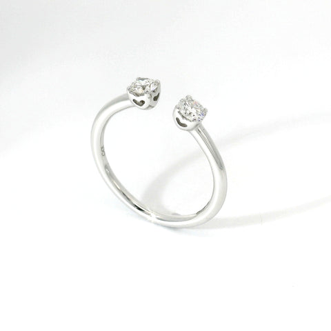 Bilogy aperto in oro bianco con diamanti lab-grown taglio brillante, 0,30 carati.