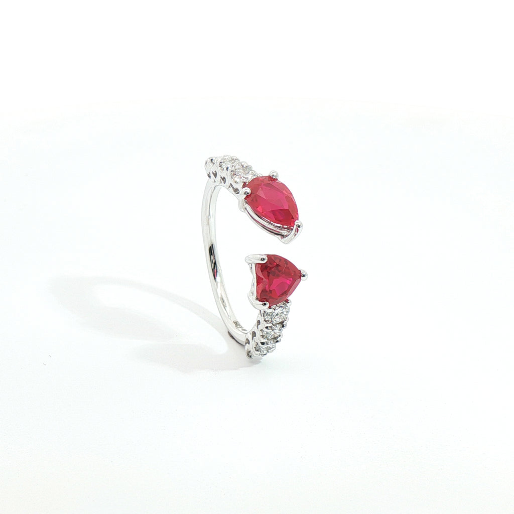 Anello Twin Hearts & Drops