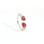 Anello Twin Hearts & Drops