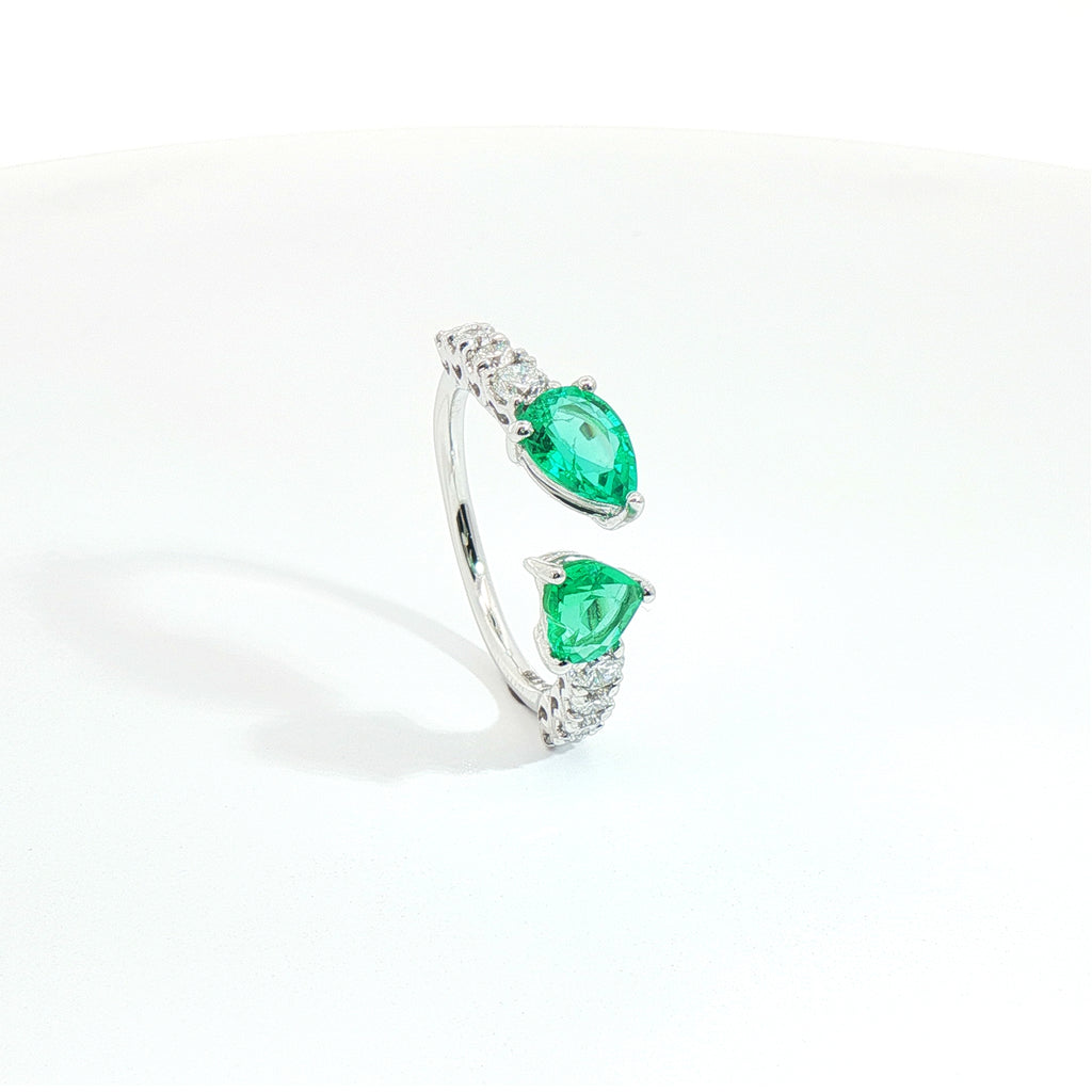 Anello Twin Hearts & Drops