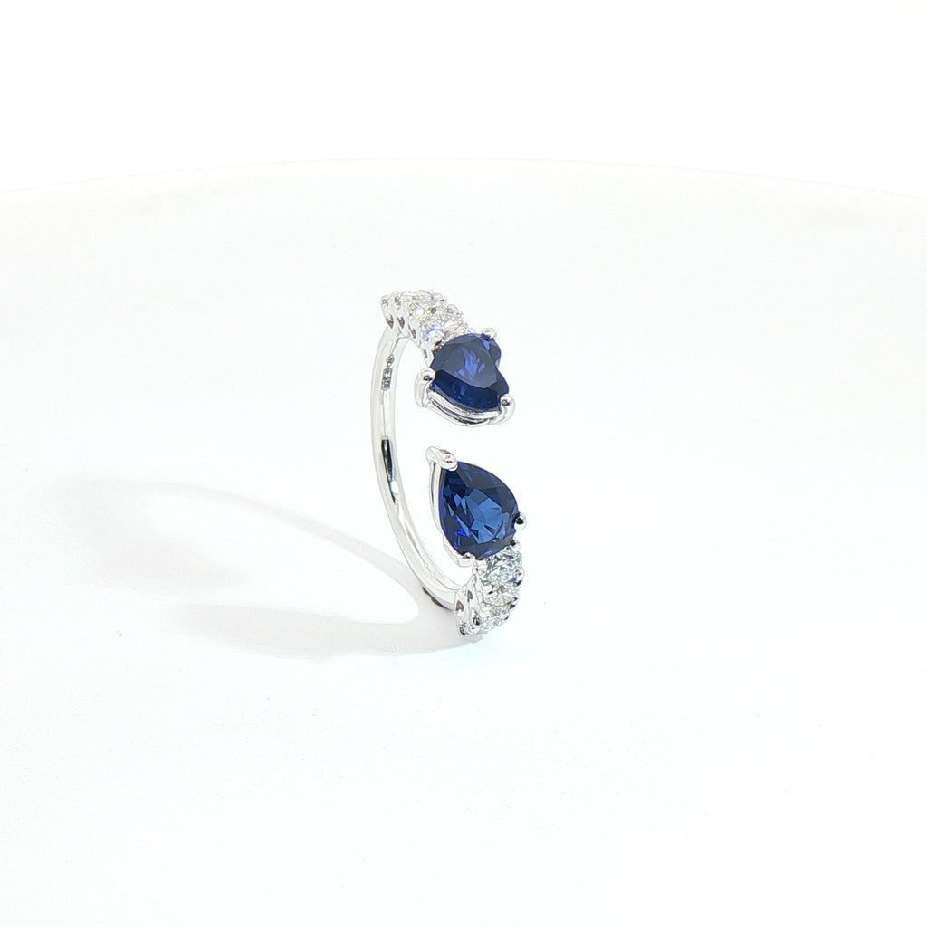 Anello Twin Hearts & Drops