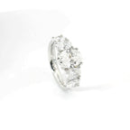 White gold gradation band ring with 5 oval-cut lab-grown diamonds, 3.20 carats.