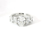 White gold gradation band ring with 5 oval-cut lab-grown diamonds, 3.20 carats.