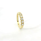 White gold band with 5 brilliant-cut lab-grown diamonds, 2.10 carats.