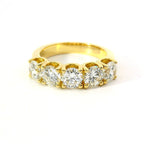 White gold band with 5 brilliant-cut lab-grown diamonds, 2.10 carats.