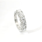 White gold band with 5 brilliant-cut lab-grown diamonds, 2.10 carats.