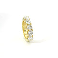 White gold band with 5 brilliant-cut lab-grown diamonds, 2.10 carats.