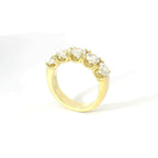 White gold band with 5 brilliant-cut lab-grown diamonds, 2.10 carats.