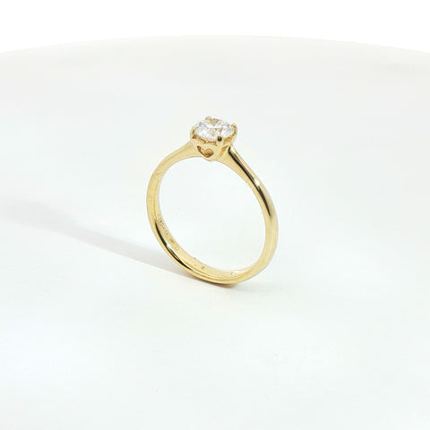 Solitario in oro giallo con diamante Lab-Grown taglio brillante, 0,50 carati.