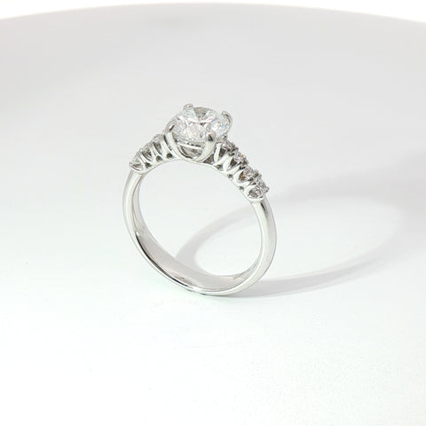 Solitario in oro bianco con diamanti Lab-Grown taglio brillante, 1,49 carati.