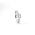 White gold solitaire with brilliant-cut diamonds on the shank, 1.08 carats.