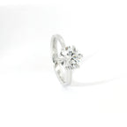 Solitaire in white gold with brilliant-cut lab-grown diamond, 1.80 carats.