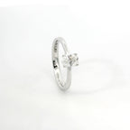 Solitaire in white gold with oval-cut lab-grown diamond, 1.54 carats.