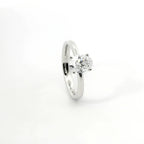 Solitaire in white gold with oval-cut lab-grown diamond, 1.54 carats.