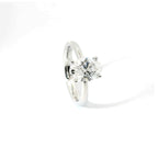 Solitaire in white gold with oval-cut lab-grown diamond, 1.54 carats.