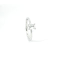 Solitaire in white gold with emerald-cut lab-grown diamond, 1.00 carats.