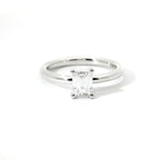 Solitaire in white gold with emerald-cut lab-grown diamond, 1.00 carats.