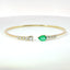 Bracciale Twin in oro giallo con smeraldo Lab-Grown taglio ovale e diamanti Lab-Grown taglio brillante.
