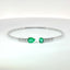 Bracciale Twin in oro bianco con smeraldi Lab-grown taglio goccia e ovale con diamanti Lab-Grown taglio brillante.