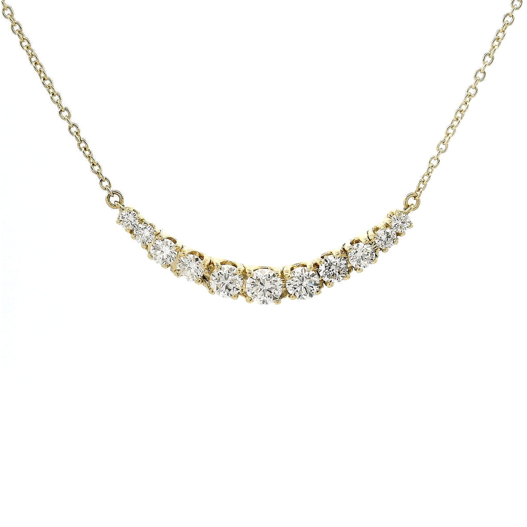 Yellow gold choker with brilliant-cut lab-grown diamonds, 0.90 carats.
