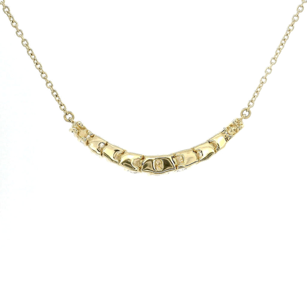 Yellow gold choker with brilliant-cut lab-grown diamonds, 0.90 carats.