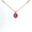 Girocollo in oro rosa con zaffiro rosa Lab-Grown e diamanti Lab-Grown taglio brillante.